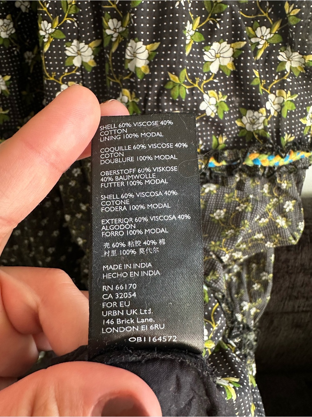 Anthropologie Karoline Black Floral Tiered Maxi Dress with Green Accents Small - Picture 5 of 16